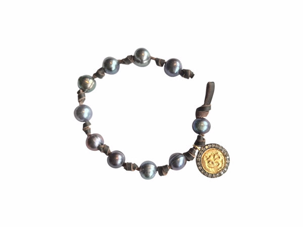 Peacock Pearl Bracelet with Coin